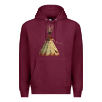 Burgundy teepe tipi Premium Hoodie - FaDigitalArtStudio