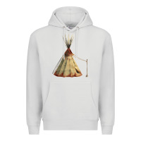 Dove Grey teepe tipi Premium Hoodie - FaDigitalArtStudio