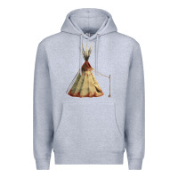 Heather Grey teepe tipi Premium Hoodie - FaDigitalArtStudio