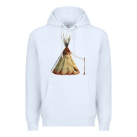 White teepe tipi Premium Hoodie - FaDigitalArtStudio