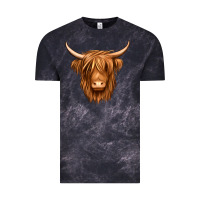 Cloud Black long haired cow Vintage Tee - Jasminsmagicworld