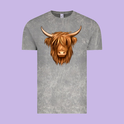 Long Haired Cow Vintage Tee Designed By Jasminsmagicworld