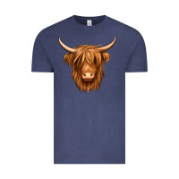 Vintage Denim long haired cow Vintage Tee - Jasminsmagicworld