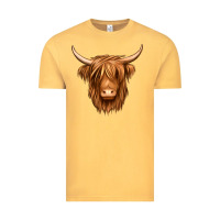 Vintage Mustard long haired cow Vintage Tee - Jasminsmagicworld
