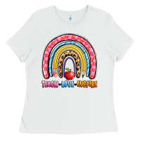 White teach love inspire rainbow Ladies Tee - Artiststas