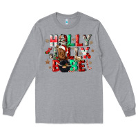 Heather Grey holly jolly babe Long Sleeve Tee - CowGirlArtShop