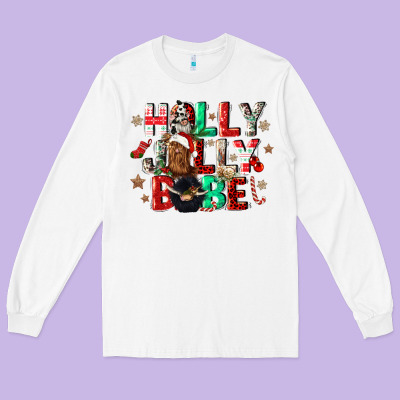 Holly Jolly Babe Long Sleeve Tee Designed By Cowgirlartshop