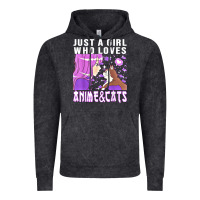 Vintage Black anime cat anime stuff Vintage Hoodie - lanVoArt