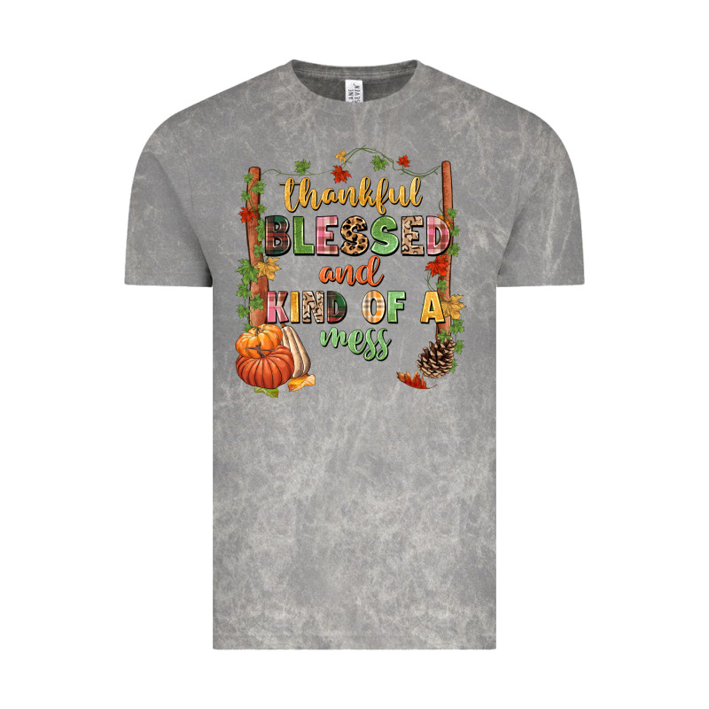 Thankful Blessed And Kind Of A Mess Vintage Tee by NancyCooperArtShop | Teevron