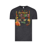 Vintage Black Thankful blessed and kind of a mess Vintage Tee - NancyCooperArtShop