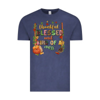 Vintage Denim Thankful blessed and kind of a mess Vintage Tee - NancyCooperArtShop