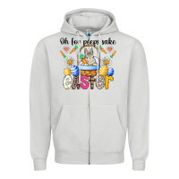 Dove Grey Oh For Peeps Sake Easter Zipper Hoodie - CowhideDigitalArt