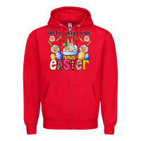 Red Oh For Peeps Sake Easter Zipper Hoodie - CowhideDigitalArt