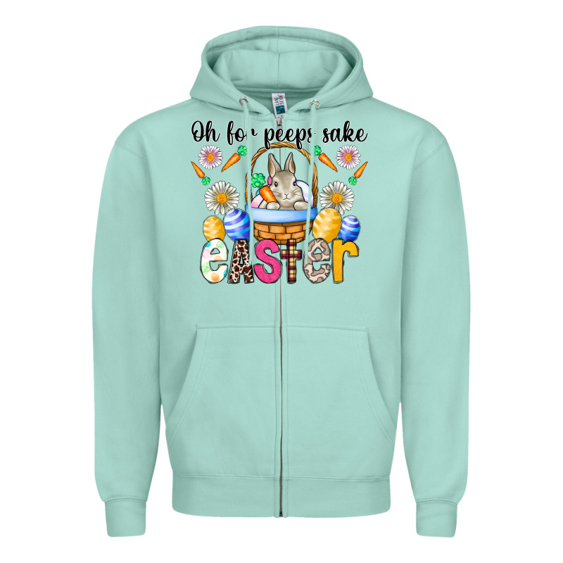 Oh For Peeps Sake Easter Zipper Hoodie by CowhideDigitalArt | Teevron