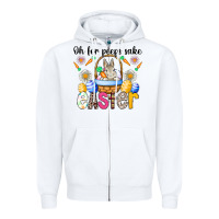 White Oh For Peeps Sake Easter Zipper Hoodie - CowhideDigitalArt