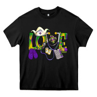 Black Mardi Gras Love Nurse Heavy Core Tee - BundleAndBundleShop