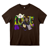 Chocolate Brown Mardi Gras Love Nurse Heavy Core Tee - BundleAndBundleShop