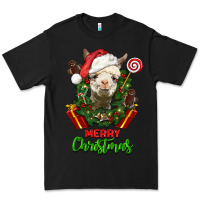 Black merry christmas alpaca face Premium Tee - LillyAllenDesigns