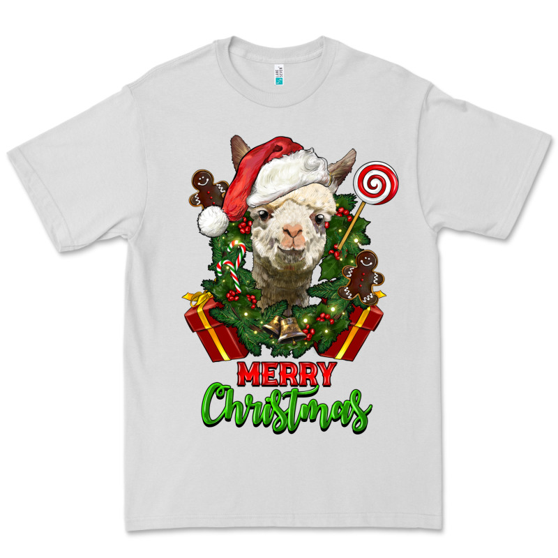Merry Christmas Alpaca Face Premium Tee by LillyAllenDesigns | Teevron