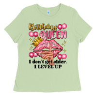 Matcha birthday queen i dont get older i level up Ladies Tee - Artiststas