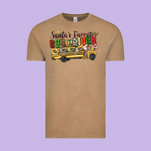 Santas Favorite Bus Driver Vintage Tee Designed By Texasbilliewilder
