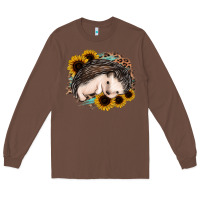 Chestnut sleeping hedgehog sunflower leopard Long Sleeve Tee - Jasminsmagicworld