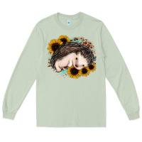 Matcha sleeping hedgehog sunflower leopard Long Sleeve Tee - Jasminsmagicworld