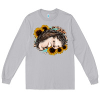 Moon Dust sleeping hedgehog sunflower leopard Long Sleeve Tee - Jasminsmagicworld