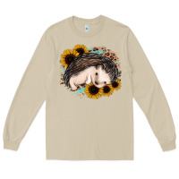 Mushroom sleeping hedgehog sunflower leopard Long Sleeve Tee - Jasminsmagicworld