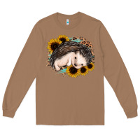 Toasted Coconut sleeping hedgehog sunflower leopard Long Sleeve Tee - Jasminsmagicworld