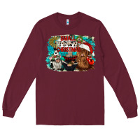 Burgundy small town christmas Long Sleeve Tee - CowGirlArtShop