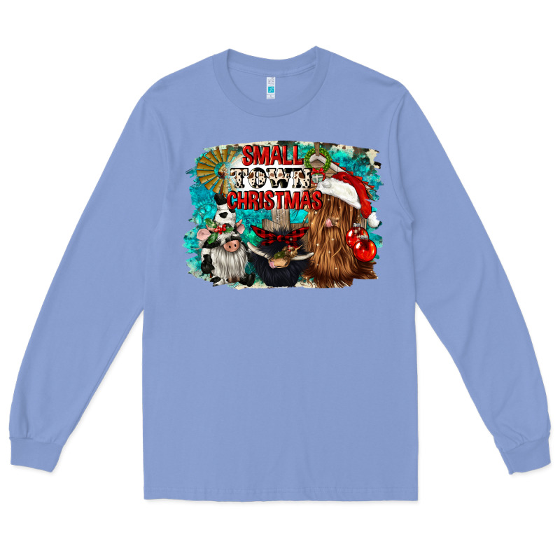 Small Town Christmas Long Sleeve Tee by CowGirlArtShop | Teevron