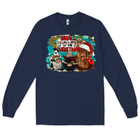Navy small town christmas Long Sleeve Tee - CowGirlArtShop