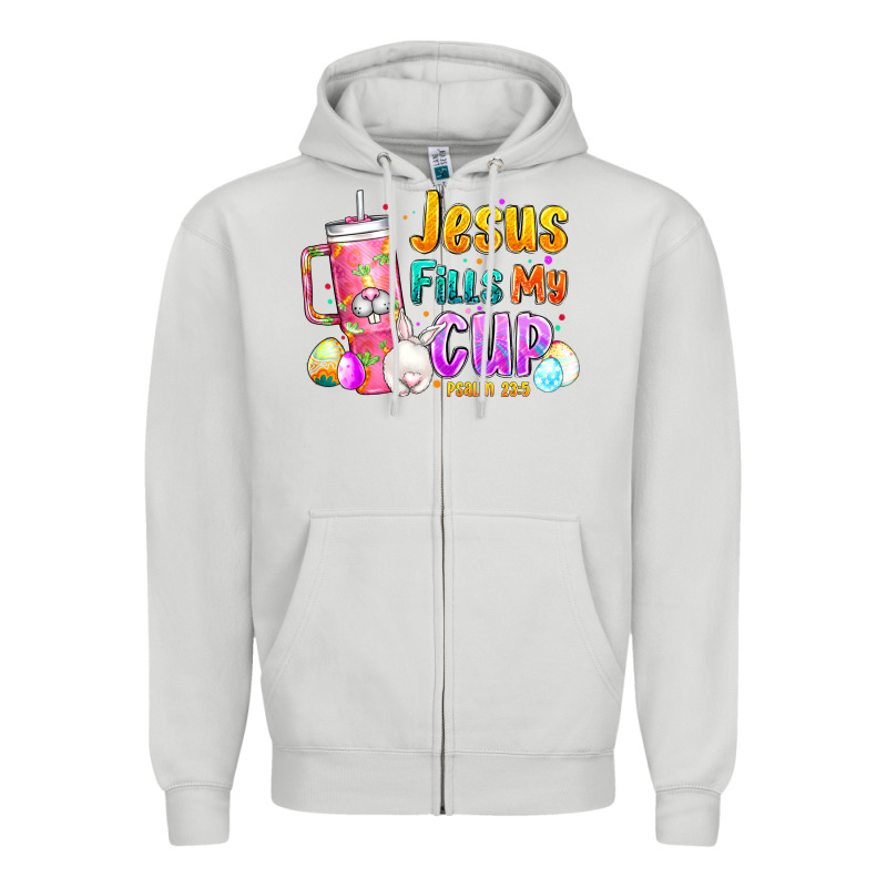 Jesus Fills My Cup Easter Zipper Hoodie by CowhideDigitalArt | Teevron