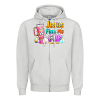 Dove Grey Jesus Fills My Cup Easter Zipper Hoodie - CowhideDigitalArt