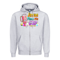 Heather Grey Jesus Fills My Cup Easter Zipper Hoodie - CowhideDigitalArt