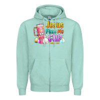 Seafoam Jesus Fills My Cup Easter Zipper Hoodie - CowhideDigitalArt
