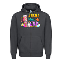Smoke Jesus Fills My Cup Easter Zipper Hoodie - CowhideDigitalArt