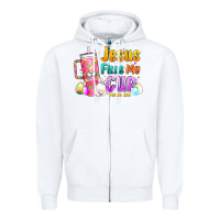 White Jesus Fills My Cup Easter Zipper Hoodie - CowhideDigitalArt
