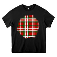 Black Christmas Tartan Patch Heavy Core Tee - BundleAndBundleShop