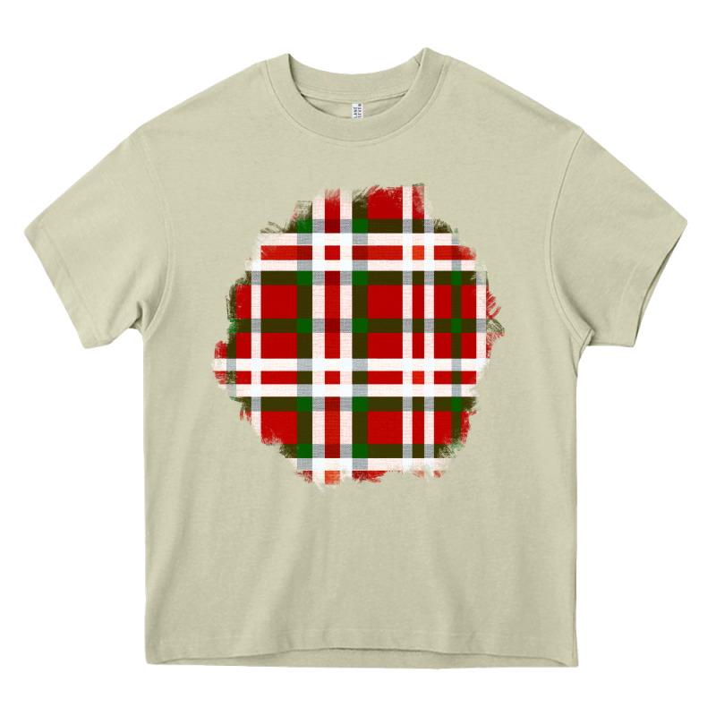 Christmas Tartan Patch Heavy Core Tee by BundleAndBundleShop | Teevron