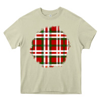 Mossy Christmas Tartan Patch Heavy Core Tee - BundleAndBundleShop