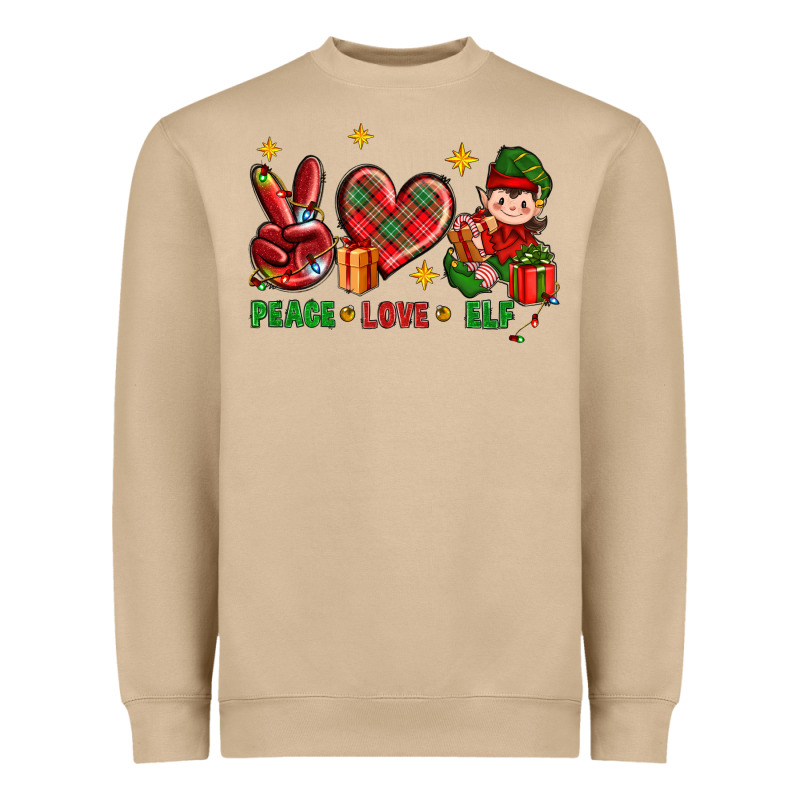 Peace Love Elf Christmas Heavyweight Sweatshirt by BundleAndBundleShop | Teevron