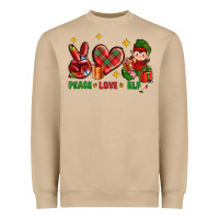 Mushroom Peace Love Elf Christmas Heavyweight Sweatshirt - BundleAndBundleShop
