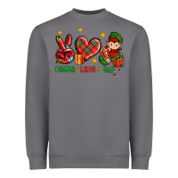 Storm Peace Love Elf Christmas Heavyweight Sweatshirt - BundleAndBundleShop