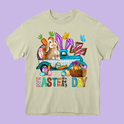 Easter Day With Truck Heavy Core Tee Designed By Bundleandbundleshop