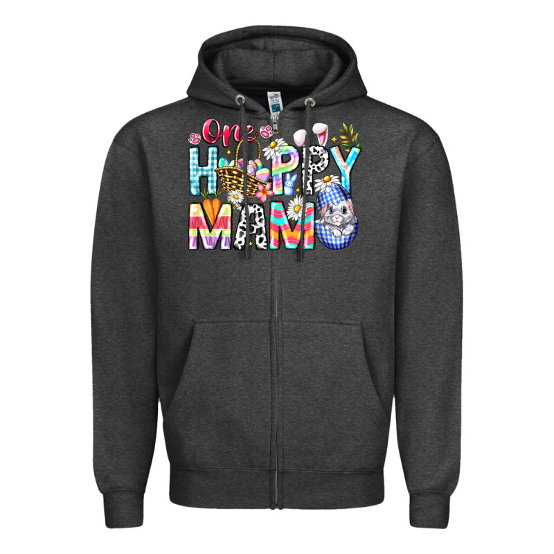One Happy Mama Easter Bunny Zipper Hoodie by CowhideDigitalArt | Teevron