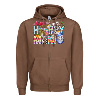 Chestnut One Happy Mama Easter Bunny Zipper Hoodie - CowhideDigitalArt