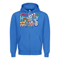 True Royal One Happy Mama Easter Bunny Zipper Hoodie - CowhideDigitalArt