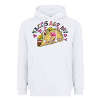 White Tacos Are My Valentine Heavyweight Hoodie - CowhideDigitalArt